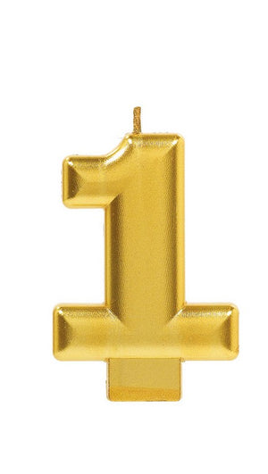 Candle Numeral Moulded Metallic Gold #1