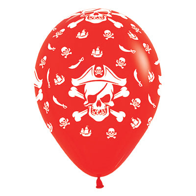 Sempertex 30cm Pirate Theme Fashion Red Latex Balloons, 25PK Pack of 25