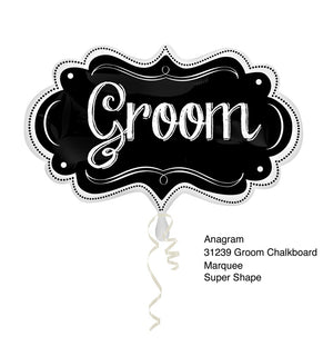 Chalkboard Groom Supershape Foil Balloon 69cm