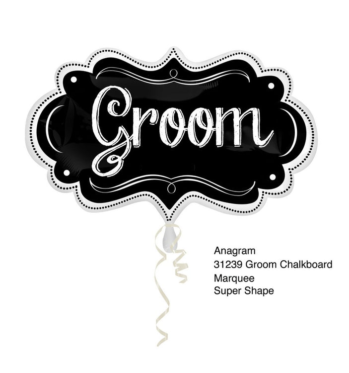 Chalkboard Groom Supershape Foil Balloon 69cm