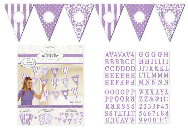 Lilac Personalized Pennant Banner