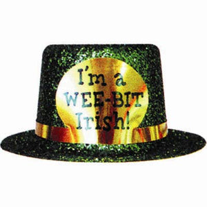 St Patrick's Day I'm A Wee Bit Irish Mini Glittered Top Hat