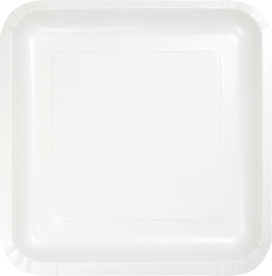 White Square Dinner Plates Paper 23cm Pack of 18