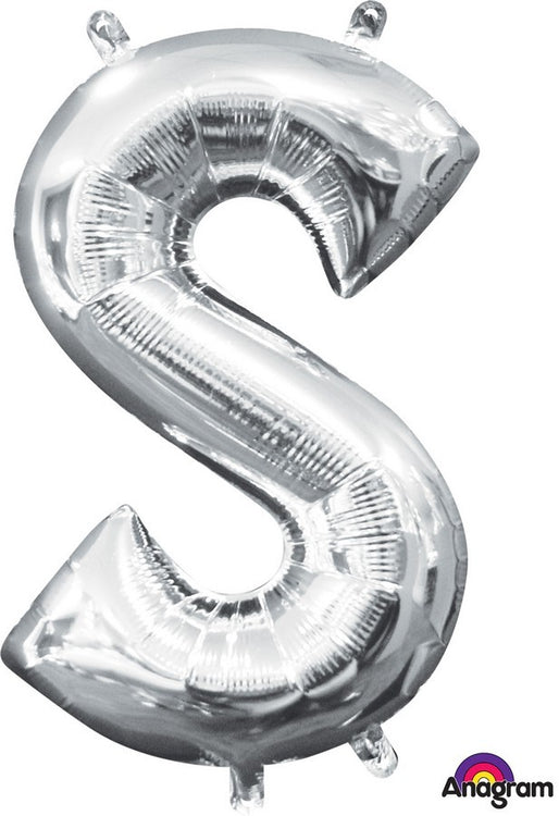 Silver 40cm Letter S Balloon