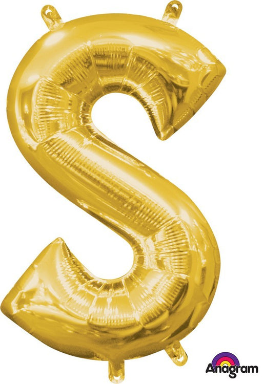 Gold 40cm Letter S Balloon