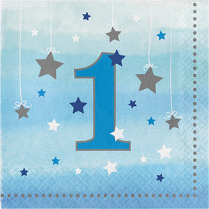 One Little Star Boy Happy Birthday Lunch Napkins Pack of 16