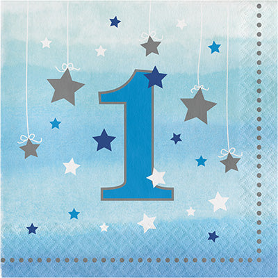 One Little Star Boy Happy Birthday Lunch Napkins Pack of 16