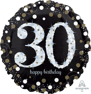 Jumbo Shape Holographic Sparkling Birthday 30 P40