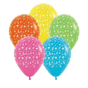 Sempertex 30cm Hawaiian Tropical Fashion Assorted Latex Balloons, 12PK Pack of 12