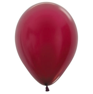 Sempertex 30cm Metallic Burgundy Latex Balloons 518, 25PK Pack of 25