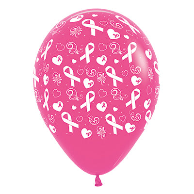 Sempertex 30cm Pink Ribbon Fashion Fuchsia Latex Balloons , 25PK Pack of 25