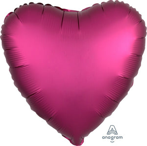 Pomegranate Satin 45cm Heart Balloon