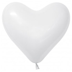 Sempertex 28cm Hearts Fashion White Latex Balloons, 12PK Pack of 12