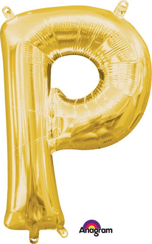 Gold 40cm Letter P Balloon