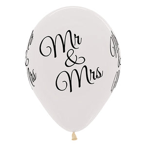 Sempertex 30cm Mr & Mrs Crystal Clear Latex Balloons, 25PK Pack of 25