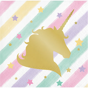 Unicorn Sparkle Beverage Napkins Pack of 16