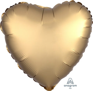 Gold Satin 45cm Heart Balloon