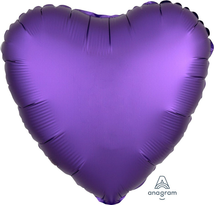 Purple Royale Satin 45cm Heart Balloon