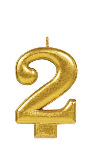 Candle Numeral Moulded Metallic Gold #2