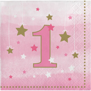 One Little Star Girl Beverage Napkins Pack of 16
