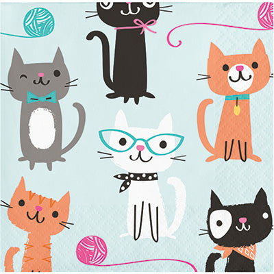 Purrfect Party Beverage Napkins Pack of 12