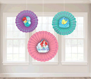 Disney Ariel Dream Big Fan Decorations Pack of 3