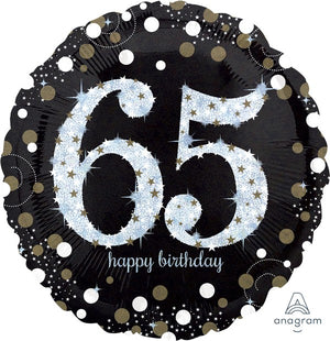 65th Sparkling Holographic Standard Foil Balloon