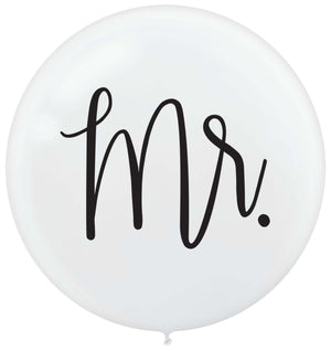 Mr & Mrs 60cm Latex Balloons Pack of 2