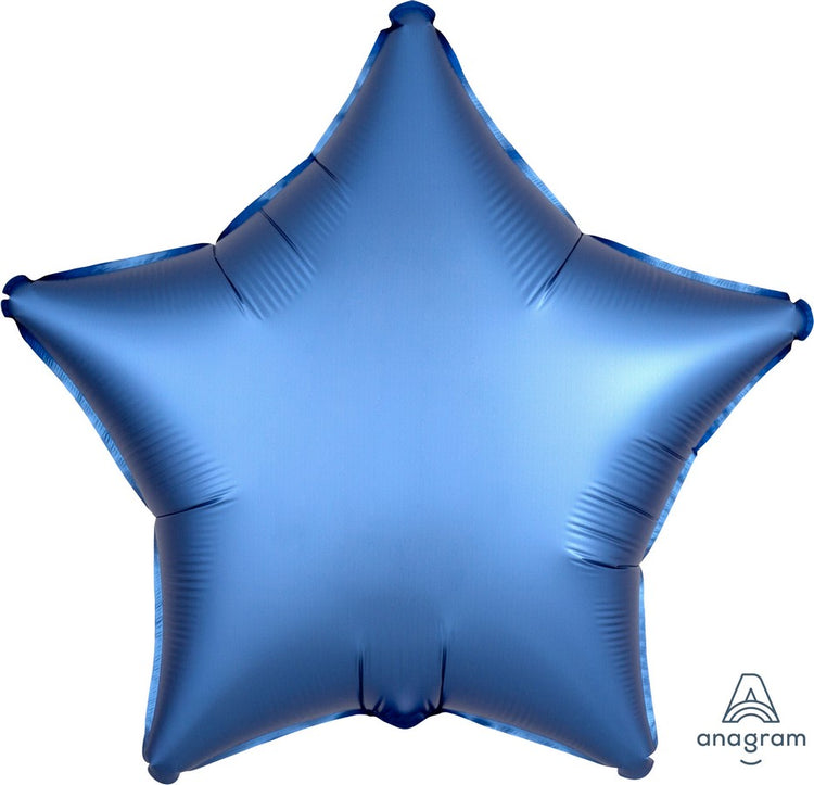 Azure Blue Satin 45cm Star Balloon