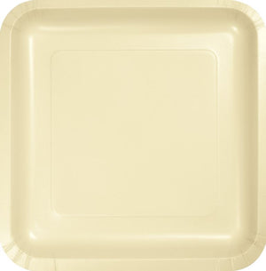 Ivory Square Dinner Plates Paper 23cm Pack of 18