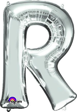 Silver 40cm Letter R Balloon