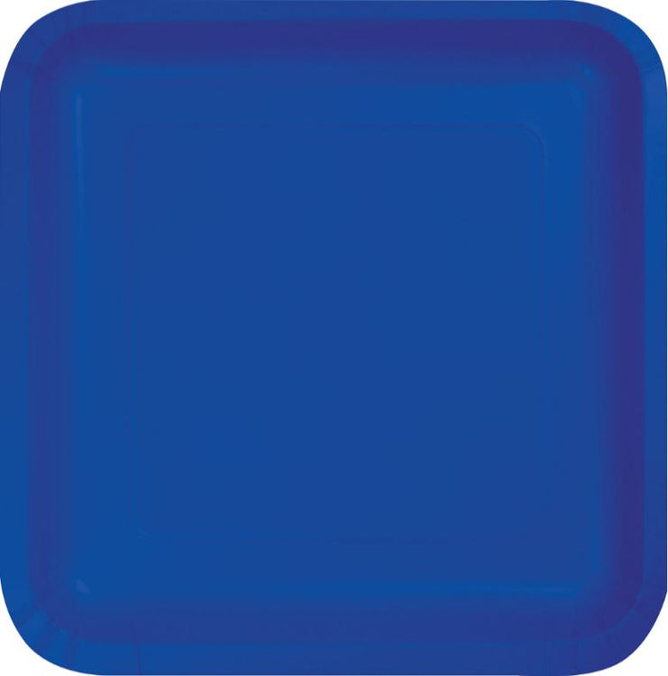 Cobalt Blue Square Lunch Plates Paper 18cm Pack of 18