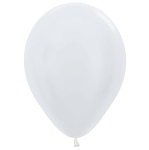 Sempertex 30cm Satin White Latex Balloons 405, 25PK Pack of 25