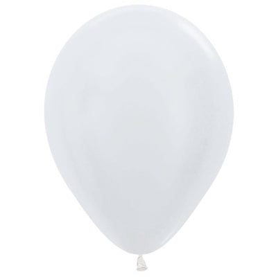 Sempertex 30cm Satin White Latex Balloons 405, 25PK Pack of 25