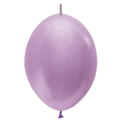 Sempertex 28cm Link O Loon Satin Pearl Lilac Latex Balloons 450, 25PK Pack of 25