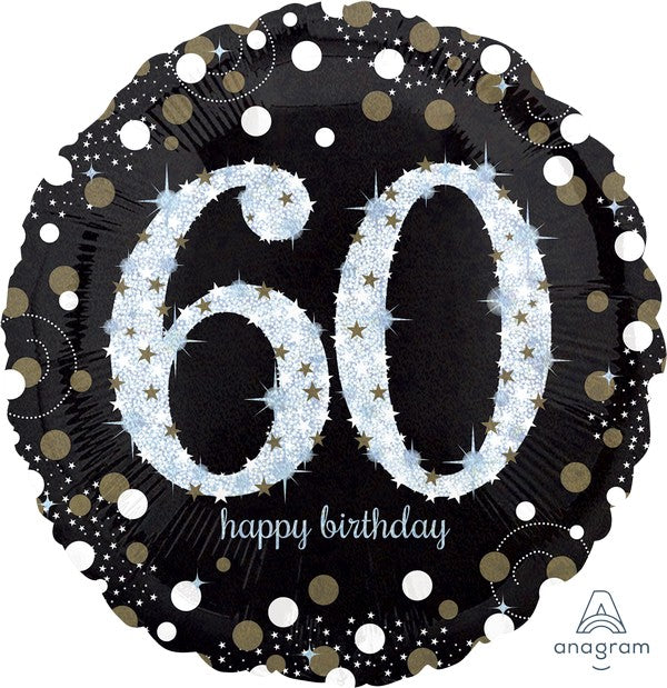 Jumbo Shape Holographic Sparkling Birthday 60 P40