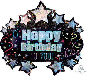 SuperShape Holographic Happy Birthday To You Brilliant Marquee P50